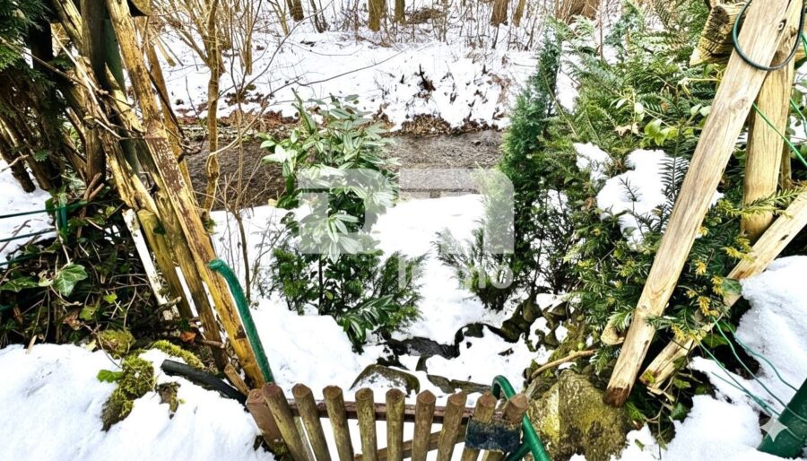 Modernisierte DHH mit Doppelgarage und 2x Carport in Traumlage inkl. Bachlauf - Bachlauf hinter dem Garten